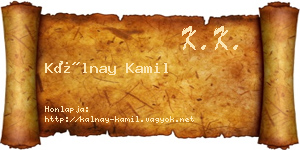 Kálnay Kamil névjegykártya